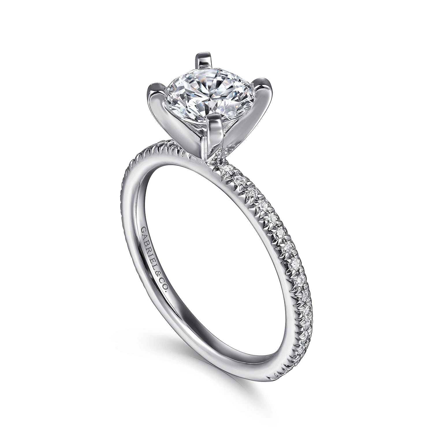 Oyin White Gold  Round Diamond Engagement Ring Setting