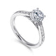 Alma White Gold Vintage Inspired Round Solitaire Engagement Ring Setting