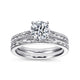 Alma White Gold Vintage Inspired Round Solitaire Engagement Ring Setting