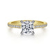 Joanna White and Yellow Gold Round Diamond Engagement Ring Setting