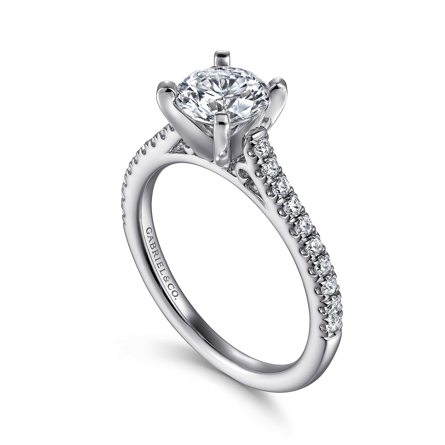 Joanna White Gold Round Diamond Engagement Ring Setting