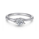 White Gold Three-Stone Round Complete Diamond Engagement Ring