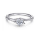 White Gold Three-Stone Round Complete Diamond Engagement Ring
