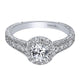 White Gold Round Halo Complete Diamond Engagement Ring