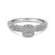 White Gold Round Diamond Halo Complete Engagement Ring