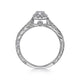 White Gold Round Diamond Halo Complete Engagement Ring