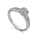 White Gold Round Diamond Halo Complete Engagement Ring