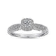 White Gold Round Diamond Halo Complete Engagement Ring