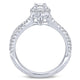 White Gold Diamond Oval Halo Twisted Complete Engagement Ring
