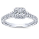 White Gold Princess Cut Diamond Complete Engagement Ring