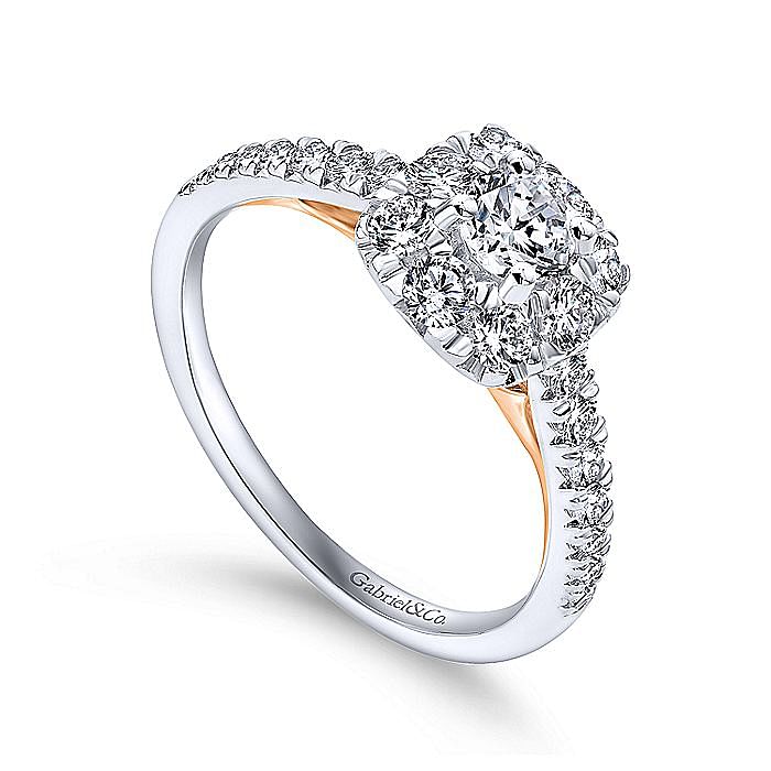 Square Shaped Halo Complete Diamond Engagement Ring