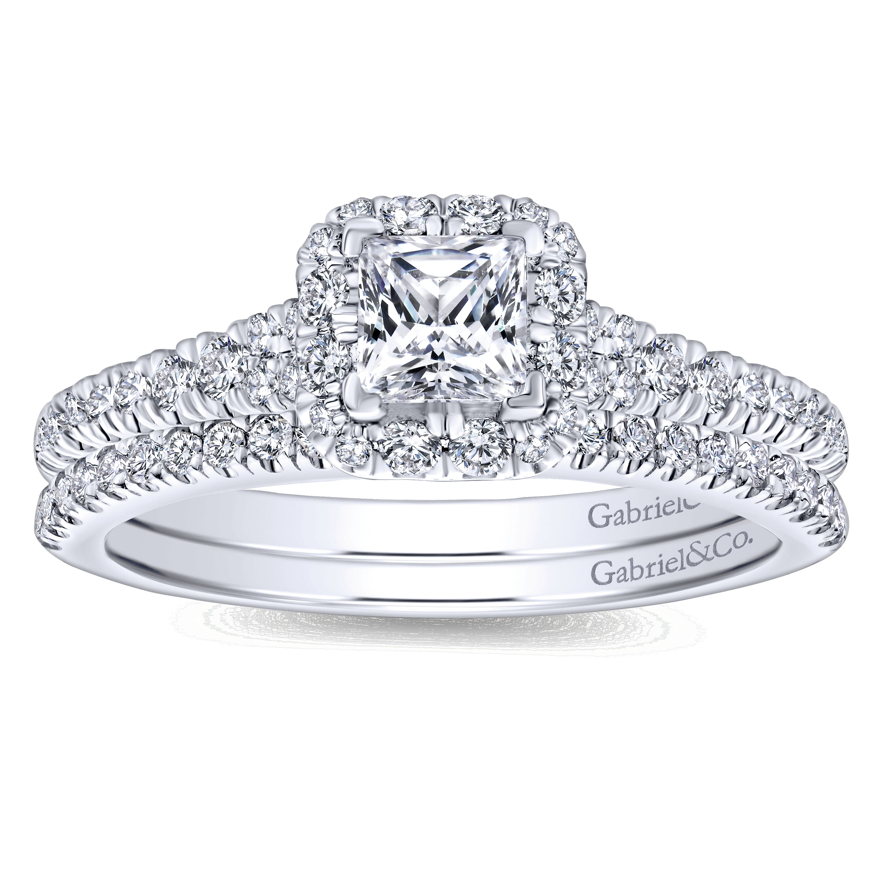 White Gold Princess Cut Complete Diamond Engagement Ring