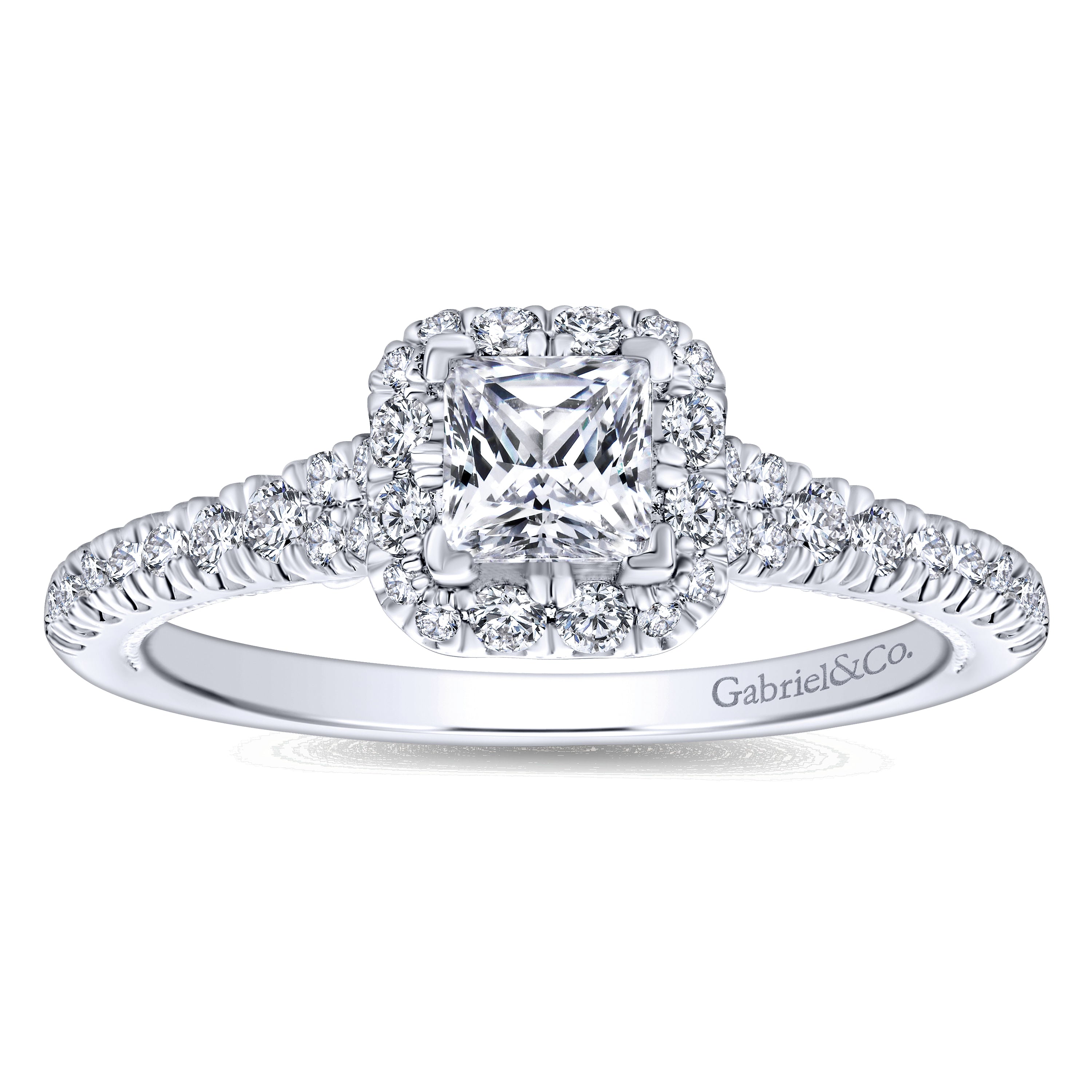 White Gold Princess Cut Complete Diamond Engagement Ring