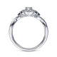 White Gold Round Halo Sapphire and Diamond Complete Engagement Ring