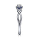 White Gold Round Halo Sapphire and Diamond Complete Engagement Ring