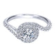 White Gold Round Double Halo Curved Complete Diamond Engagement Ring