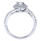 White Gold Round Double Halo Curved Complete Diamond Engagement Ring