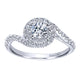 White Gold Round Double Halo Curved Complete Diamond Engagement Ring