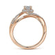 Rose Gold Round Bypass Diamond Complete Engagement Ring