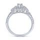White Gold Tapered Oval Halo Complete Diamond Engagement Ring