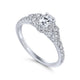 White Gold Tapered Oval Halo Complete Diamond Engagement Ring