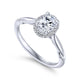 White Gold Oval Diamond Complete Engagement Ring