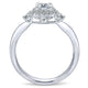 White Gold Emerald Cut Diamond Halo Complete Engagement Ring