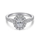 White Gold Oval Double Halo and Pave Complete Diamond Engagement Ring
