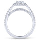 White Gold Oval Double Halo and Pave Complete Diamond Engagement Ring