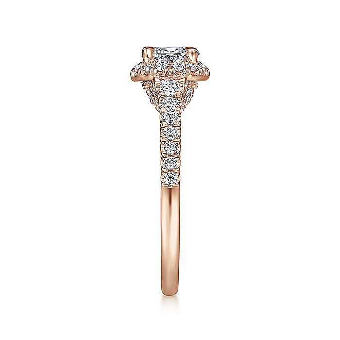 Rose Gold Oval Halo Diamond Complete Engagement Ring
