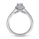 White Gold Oval Diamond Halo Complete Engagement Ring