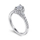 White Gold Oval Diamond Halo Complete Engagement Ring