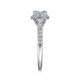 White Gold Oval Diamond Halo Complete Engagement Ring