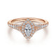 Rose Gold Marquise Halo Split Shank Complete Diamond Engagement Ring