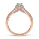 Rose Gold Marquise Halo Split Shank Complete Diamond Engagement Ring