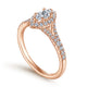 Rose Gold Marquise Halo Split Shank Complete Diamond Engagement Ring