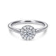 White Gold Round Diamond Halo Complete Engagement Ring