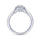 White Gold Round Diamond Halo Complete Engagement Ring