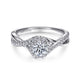 White Gold Bypass Round Complete Diamond Engagement Ring