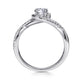 White Gold Bypass Round Complete Diamond Engagement Ring