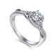 White Gold Bypass Round Complete Diamond Engagement Ring