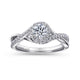 White Gold Bypass Round Complete Diamond Engagement Ring