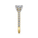 Erica White and Yellow Gold Round Diamond Engagement Ring Setting