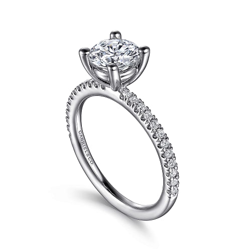 Evelyn White Gold Round Diamond Engagement Ring Setting