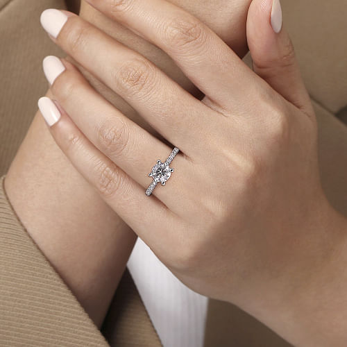 Evelyn White Gold Round Diamond Engagement Ring Setting