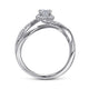 White Gold Bypass Round Complete Diamond Engagement Ring