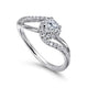 White Gold Bypass Round Complete Diamond Engagement Ring