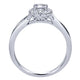 White Gold Round Diamond Halo Split Shank Complete Engagement Ring