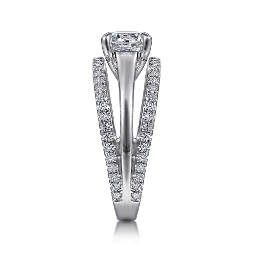Halima White Gold Round Diamond Engagement Ring Setting