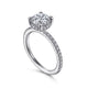 Hart White Gold Hidden Halo Round Diamond Engagement Ring Setting